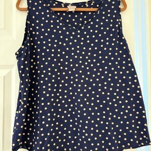 Chico's Blue and Tan Boxy Tank Top